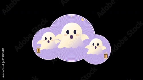 Ghost Lantern Procession Halloween Alpha Overlay