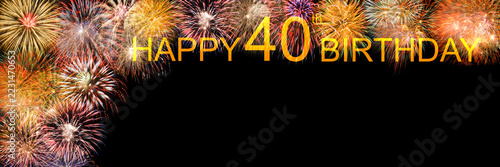 Glückwunschkarte zum 40. Geburtstag mit Feuerwerk – FOTOMONTAGE