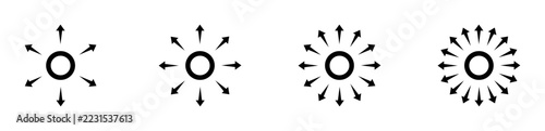 Inward arrow icon, circle cursor shape
