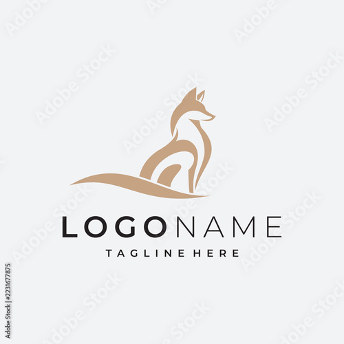 simple and modern wolf logo design template elements