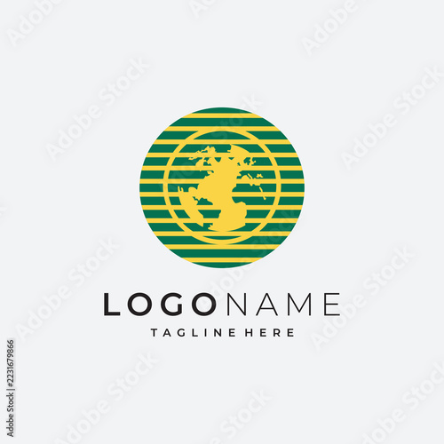 world green logo design template elements
