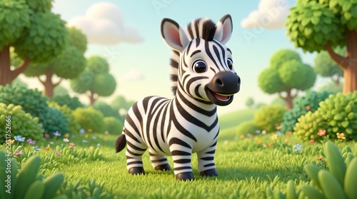 zebra in the grass, zebra cartoon character