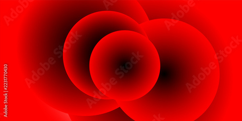 Abstract Red and Black Glowing Spheres Vector Background | Vibrant Overlapping 3D Circular Radial Gradient Pattern