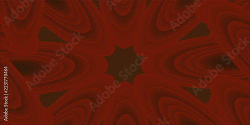 Abstract Dark Red and Brown Radial Geometric Vector Background | Elegant Concentric Petal Pattern Backdrop Template