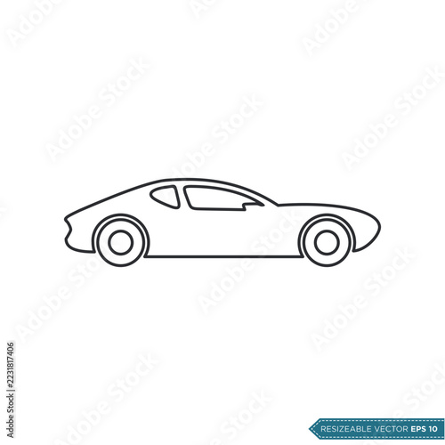 Sport Sedan Car Icon Vector Logo Template Illustration Design