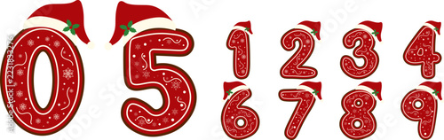 Christmas Festive Number with Santa Hat Decoration
