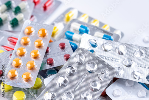 Variety of medicines and drugs.Medicine and healthcare conceptPill for the prescription and treatment various diseases chemistry