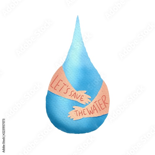 Let's save the water campaign illustration 