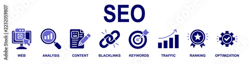 SEO Digital Marketing Strategy Icons