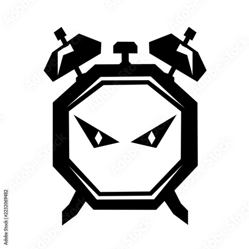 Obraz na plátně Angry Alarm Clock with Eyes