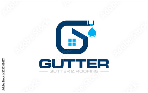 Illustration graphic vector of gutters and roofing services logo design template