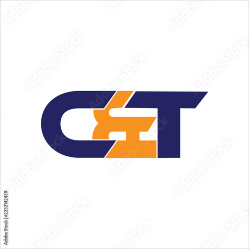 abstract C and T letter logo, orange blue interlocking symbol ,corporate vector icon