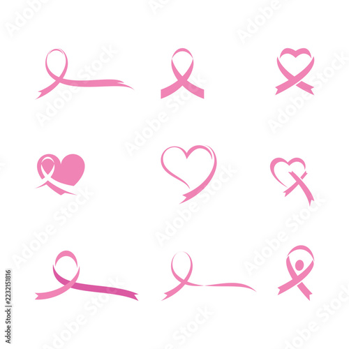 Pink breast cancer awareness ribbon