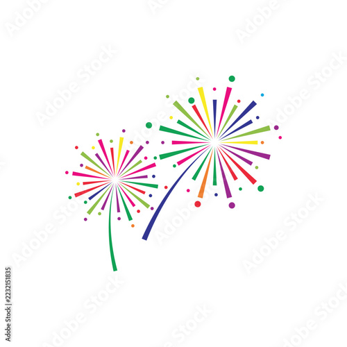 Fireworks burst brightly backdrop display