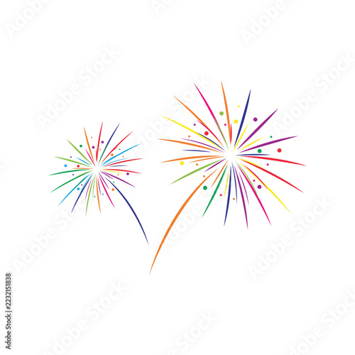 Fireworks burst brightly backdrop display