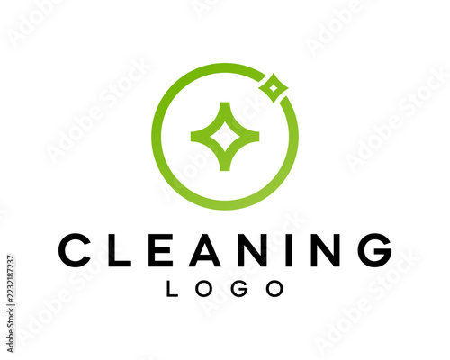 A logo featuring a cleanliness-related icon, designed within a simple, geometric circle.