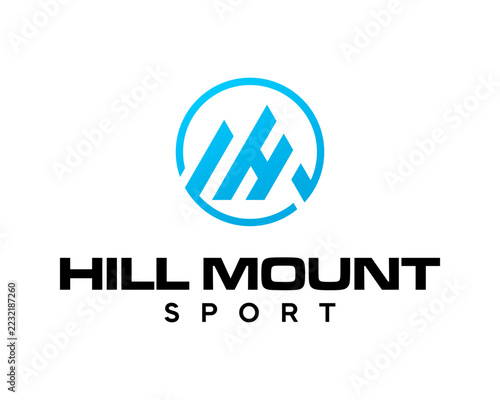 An 'HM' monogram logo combined with a mountain, designed for sports.