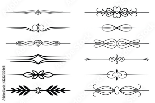 Minimalist geometric page separators with diamond and loop accents for modern stationery.