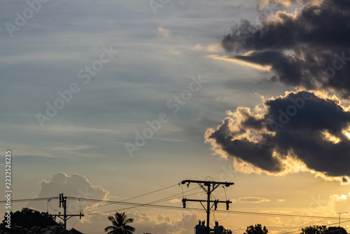 Photography beautiful sky and clouds at sunset