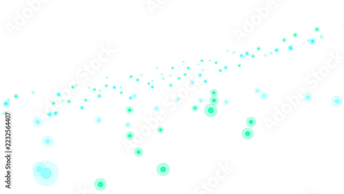 Obraz na plátně Floating light blue and cyan circular orbs rising slowly in a soft and calming e