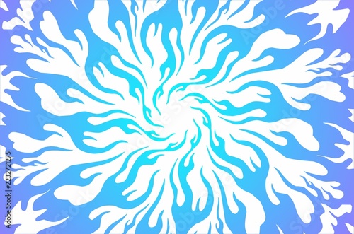 Abstract blue gradient concentric fire flames pattern