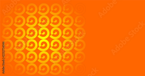 Orange background with repeating circular arrow pattern