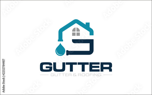 Illustration graphic vector of gutters and roofing services logo design template