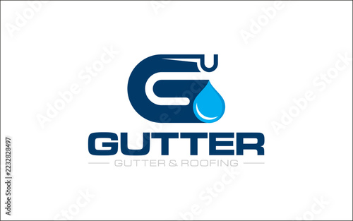 Illustration graphic vector of gutters and roofing services logo design template