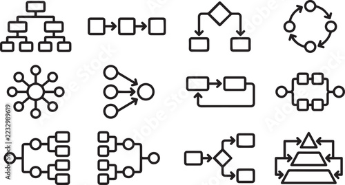 Flowchart icon set 