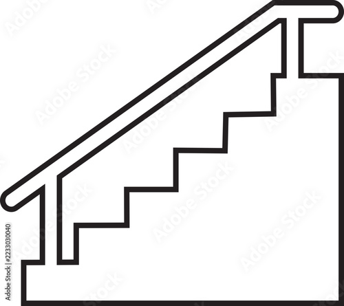 Stylish Stairs Icon in Black Line Vector Collection for Staircases Steps Escalators and Architectural Design Modern Isolated Symbols for Interior Design Isolated on transparent background