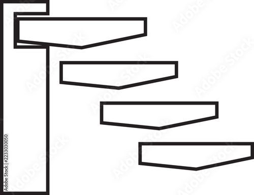 Stylish Stairs Icon in Black Line Vector Collection for Staircases Steps Escalators and Architectural Design Modern Isolated Symbols for Interior Design Isolated on transparent background