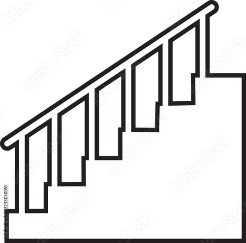Stylish Stairs Icon in Black Line Vector Collection for Staircases Steps Escalators and Architectural Design Modern Isolated Symbols for Interior Design Isolated on transparent background