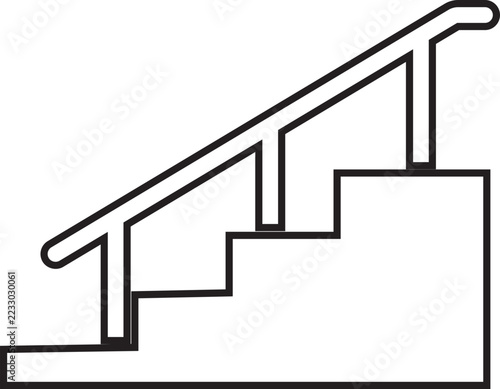 Stylish Stairs Icon in Black Line Vector Collection for Staircases Steps Escalators and Architectural Design Modern Isolated Symbols for Interior Design Isolated on transparent background