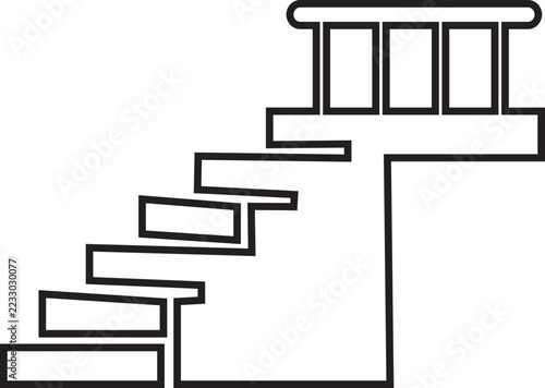 Stylish Stairs Icon in Black Line Vector Collection for Staircases Steps Escalators and Architectural Design Modern Isolated Symbols for Interior Design Isolated on transparent background