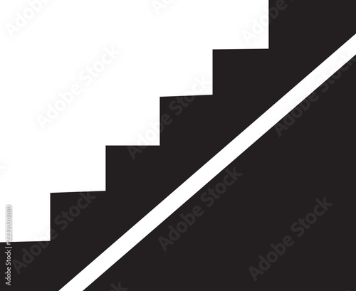 Stylish Stairs Icon in Black Fill Vector Collection for Staircases Steps Escalators and Architectural Design Modern Isolated Symbols for Interior Design Isolated on transparent background
