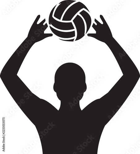 Stylish Volleyball Icon Black Fill Vector Collection Featuring Volleyball, Serving, Spiking, Sports Equipment. Modern Sports Symbols for Athletic Activities, Isolated on Transparent Background
