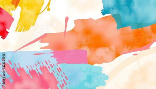 Abstract Hand Painted Watercolor Background with Colorful Paint Splashes, Artistic Ink Stains, Grunge Texture, Pink Hues, and Decorative Brush Effects for Creative Design