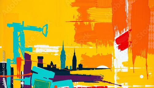 London City Skyline Vector Illustration Featuring Iconic Architecture, Urban Buildings, Tower Silhouettes, and a Stylish Cityscape Design for Travel and Business Themes