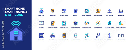 Smart Home Icons, Internet Of Things IOT Vector Set