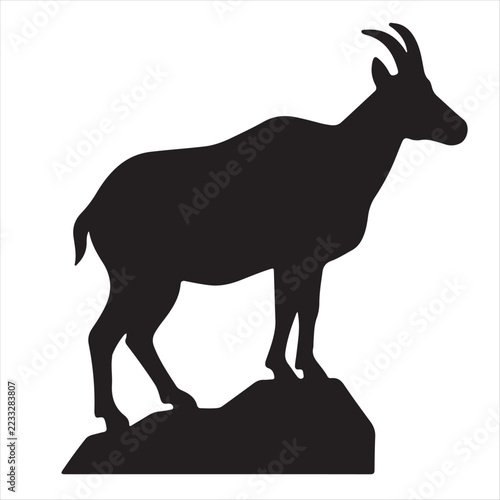 Fotografie Mountain Goat Animal Silhouette Vector Icon