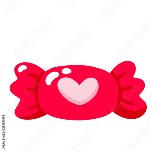 Cute Red Christmas Cracker with Pink Heart Decoration