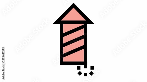 New year firework rocket icon - new year symbol motion design.