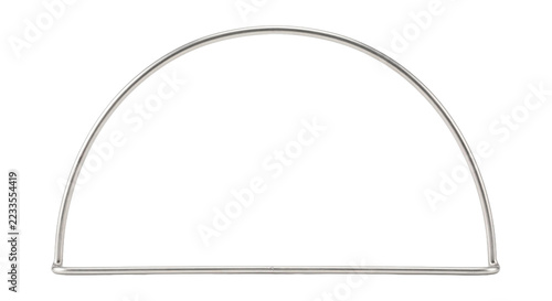 Obraz na plátně Silver semicircular metal wire frame with a straight base, isolated on transpare
