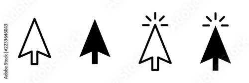 Computer mouse cursor arrow icon for digital navigation and web interface design