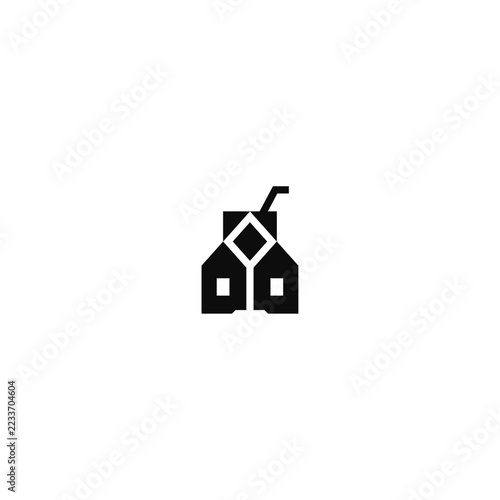 Homemade drink negative space logo.