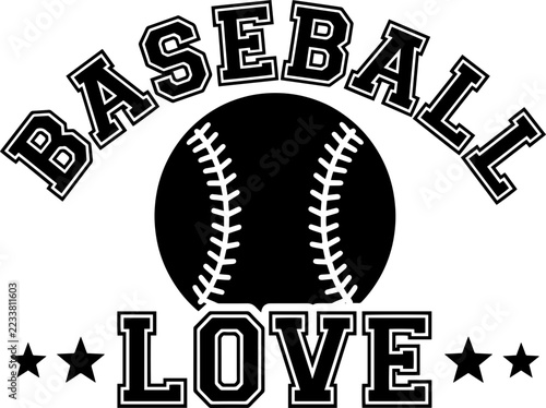 Baseball Love Scalable SVG Vector Graphic with Editable Paths and Layers for Web, UI Design, Digital Art, and Print Applications