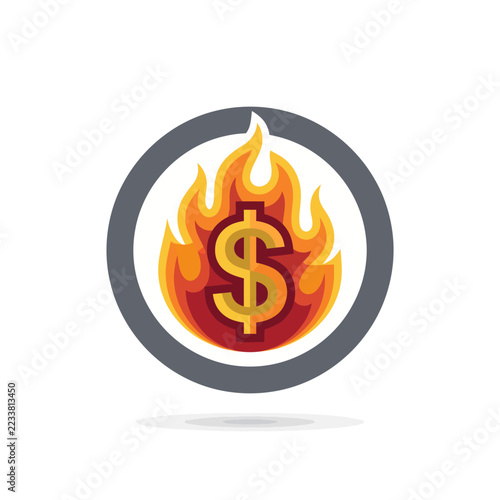 A creative representation of financial growth featuring a dollar sign surrounded by flames, symbolizing prosperity and the dynamic nature of money-making opportunities today.