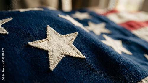 Isolated on transparent background patriotic stars fabric texture for