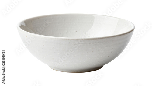 Obraz na plátně Isolated white ceramic bowl for serving food with a simple modern design, kitche
