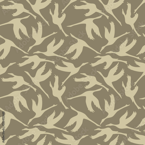 Japanese Crane Bird Motif Vector Seamless Pattern